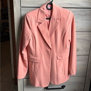 Bright salmon color suit jacket - women’s